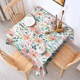thumbnail image 2 of Pioneer Flower Floral Print Pattern Square Tablecloth,Waterproof Square Table Cover,Wipeable Spillproof Washable Table Cover for Home Kitchen Party Decor 52"x52"(132x132cm), 2 of 6