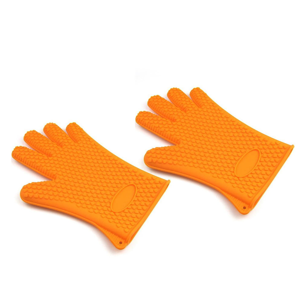 Details about   Silicone Non Slip Oven Mitts Set Heat Resistant Cooking Gloves Waterproof BBQ 