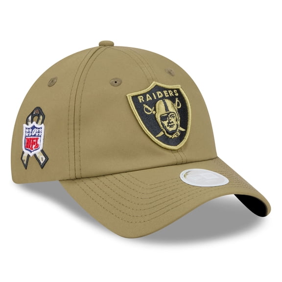 Women's New Era  Green Las Vegas Raiders 2025 Salute to Service Pony Tail Adjustable Hat