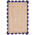 thumbnail image 1 of Scalloped Jute Rug (Navy Blue, 2.5x5 ft), 1 of 8