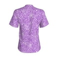 thumbnail image 6 of Zufioo Lilac Glittering Print Women's Classic V-neck T-shirt, V-neck Short-sleeved Tops Home Wear, Suitable for Daily Life, Work, Outdoors-Small, 6 of 8