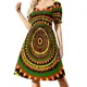 thumbnail image 4 of Hermoso vestido de noche de manga corta con estampado floral sin costuras y efecto azul fresco., 4 of 8