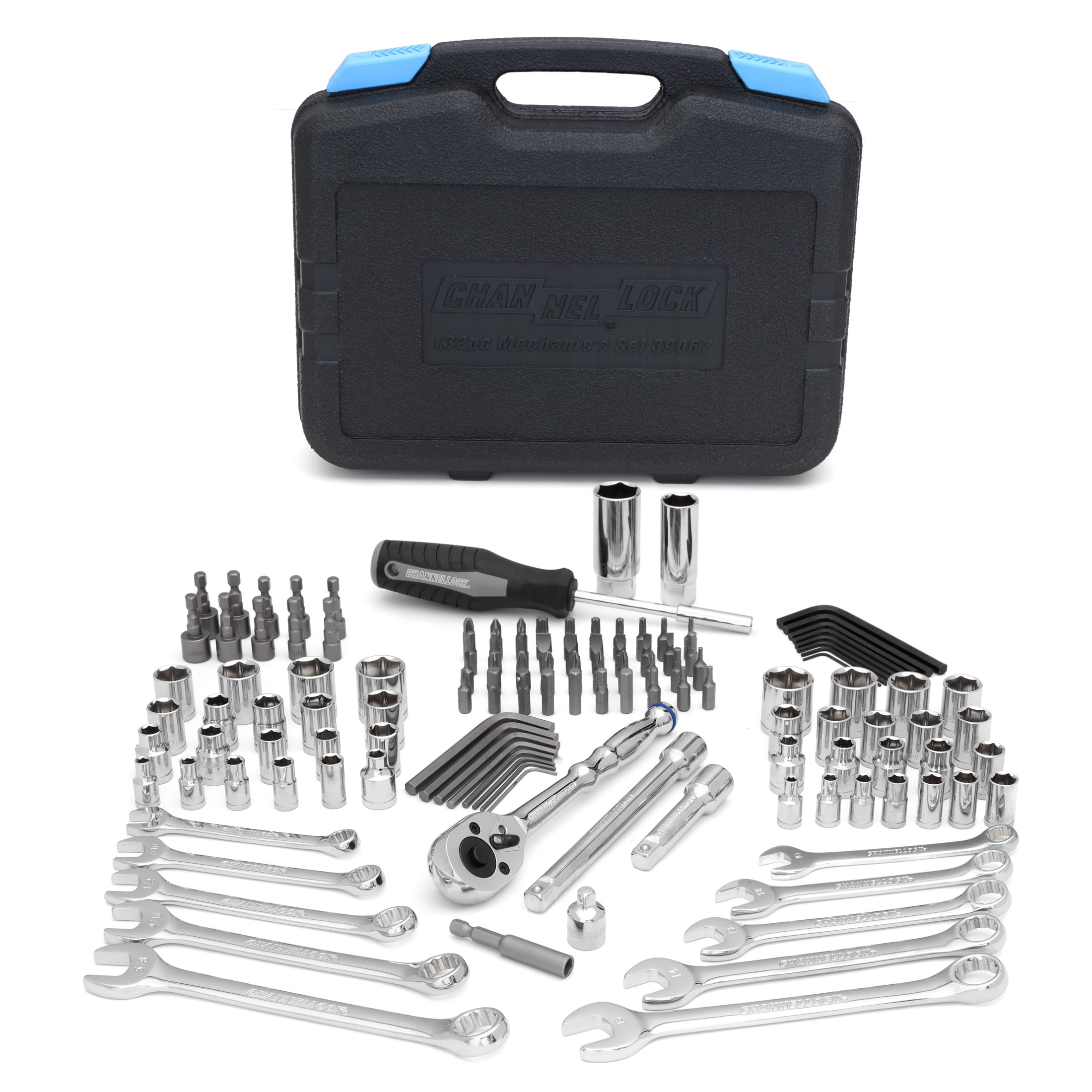 CHANNELLOCK Mechanic's Tool Set, Includes Standard SAE and Metric Sizes, 132 pieces (39067)