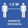 thumbnail image 1 of Señalamiento: "Respete la sana distancia", en azul y blanco. Plástico estireno calibre 40, ideal para interior y exterior, 20 x 20 cm. Señalética, Letrero, Señal de seguridad cuadrada, contingencia., 1 of 5