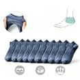 thumbnail image 3 of 10 Pairs Women's Solid Color Ankle Socks, Ribbed Casual Short Socks with Navy, 3 of 8