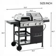 thumbnail image 2 of BUIORD Propane Gas Grill and Griddle Combo, Portable 2+2 Multi-Function Burner Barbecue Grill with Cover and PIZZA Grill, 49,200 BTU Stainless Steel BBQ Grill for Outdoor Cooking, Patio, Camping, 2 of 18