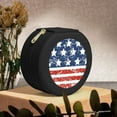thumbnail image 6 of Yiaed USA Colors Stripes1 Print Travel Jewelry Case Bridesmaid Gift Boxes Jewelry Travel Organizer Small Round Jewelry Box Mini Storage-Black, 6 of 7