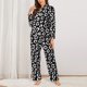 thumbnail image 2 of Balery Black Leopard Conjunto de Pijama con Estampado para Mujer, Conjunto de Dos Piezas con Manga Larga, Ropa de Dormir Suave con Bolsillos, Pijamas Cómodos-Small, 2 of 7