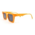 thumbnail image 3 of Womens Old Fashion Retro Horn Rim Plastic Rectangular Sunglasses Orange - Black, 3 of 4