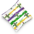thumbnail image 5 of GZHJMY Mardi Gras Throw Pillow Covers Fleur De Lis Watercolor Sofa Carnival Party Decor Pillowcase Back Cushion Cover Fat Tuesday 18" × 18", 5 of 6