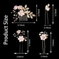 thumbnail image 2 of 7 PCS Bridal Flower Wedding Hair Clips Crystal Pearl Hair Pins Headpiece Side Bridal Comb Gold Wedding Hair Accessories Jewelry for Brides Bridesmaids Women Girls Updo(Pink), 2 of 4