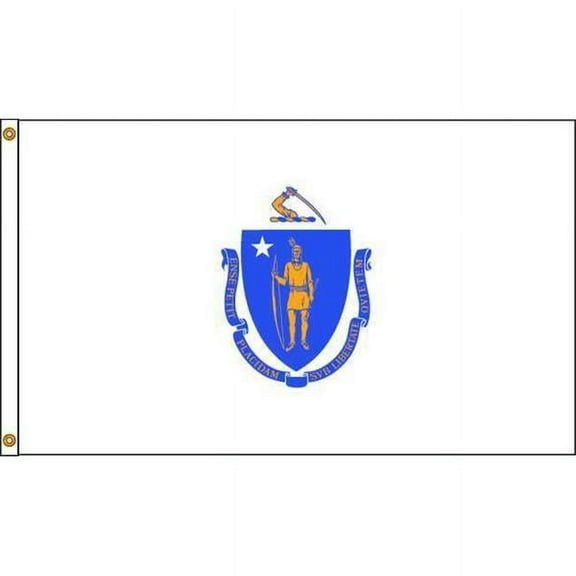 Annin Flagmakers 142482 6 ft. X 10 ft. Nyl-Glo Massachusetts Flag