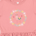 thumbnail image 4 of Inktastic Llama Rose Flower Wreath Girls Toddler Dress, 4 of 5
