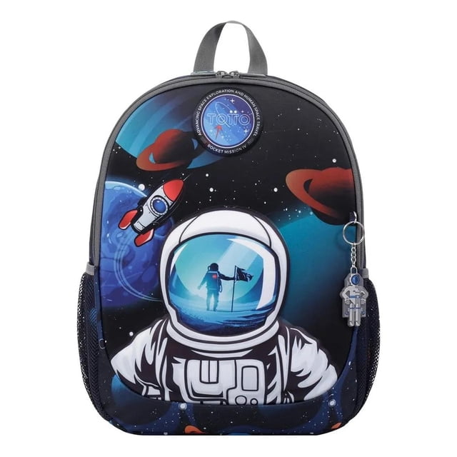 Totto Mochila Para Niño Astronauta Astronaut Mediana Con Organizador Interno multicolor M