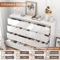 thumbnail image 3 of ChVans 9 Drawer Dresser for Bedroom, 59" Wide 41" Tall Modern High Gloss Dresser with Wood Chest of 9 Drawer Handle Free, Large White Malm Dresser for Bedroom, Living Room, Entryway, Hallway, 3 of 8