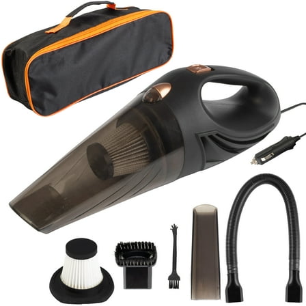 Stalwart 12V Car Vacuum with Detailing Attachments and 16ft AUX Cord