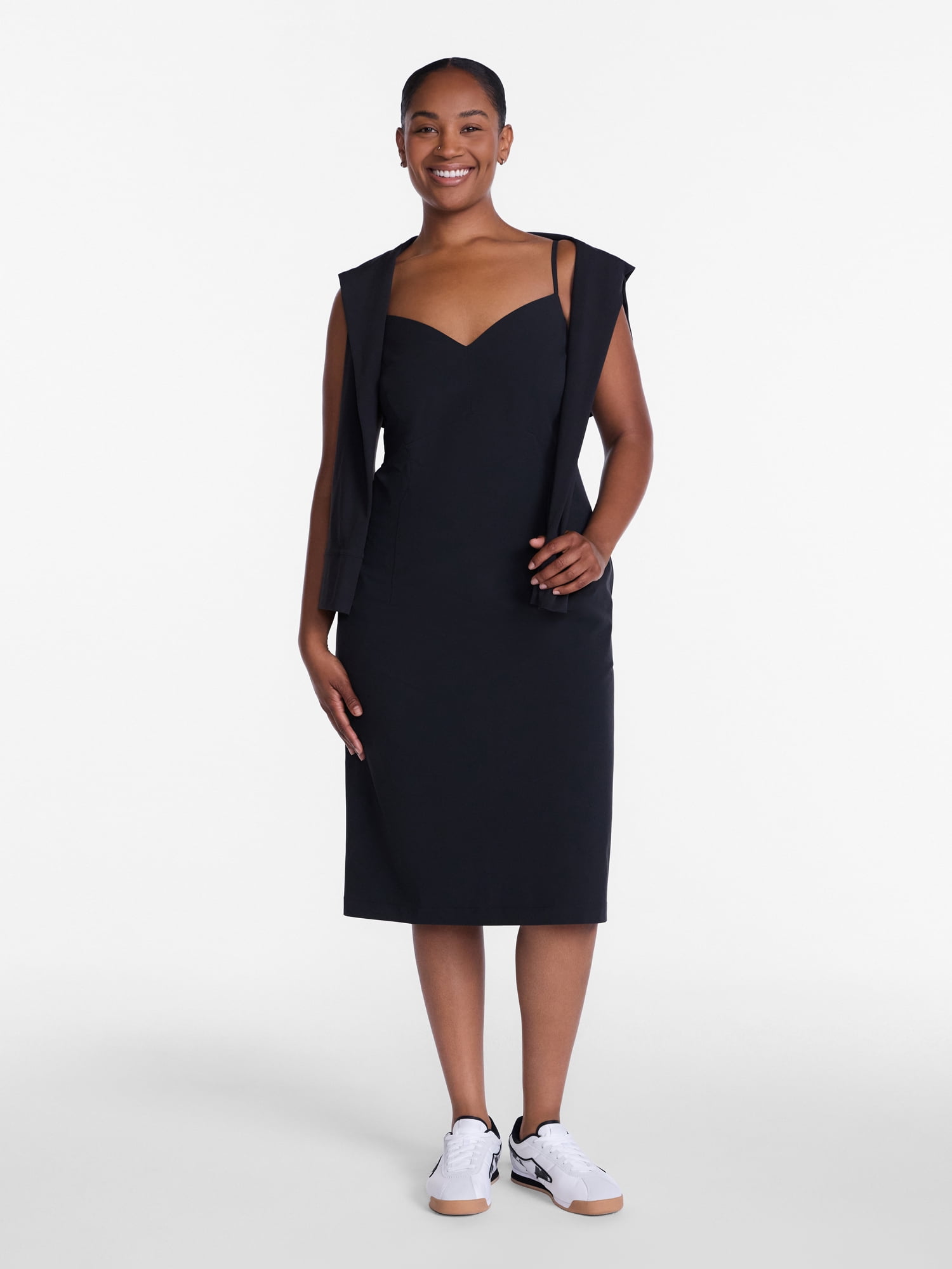 Avia Women’s Feather Stretch Midi Dress, Sizes XS-XXXL