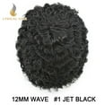 thumbnail image 3 of Toupee for Men Brazilian Human Hair Replacement System Curly Wave Hair Units for Man Thin PU Men's Toupee Male Hair Prosthesis, 3 of 8