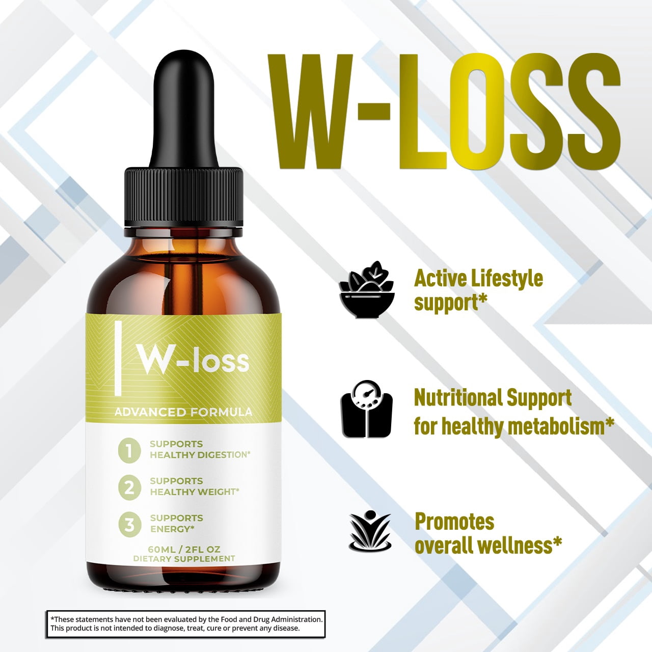 W-Loss Advanced Formula Drops Supporting Your Active Lifesyle Naturally 150 Servings