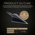thumbnail image 3 of VPA 11/4" 3 Blade 175 Grain 3-Blade Broadhead, Screw-in, 1045 Carbon Tool Steel 50-52 Rockwell, 3 Pack, Made in The USA, 3 of 6