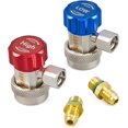 thumbnail image 1 of SURJDE Adjustable R134A Adapter Fittings Quick Coupler High Low AC Freon Manifold Gauge Hose Conversion kit, 1/4" SAE HVAC, 1 of 7