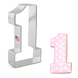  JOKUMO 1 Number One Shape Cookie Cutter 4” Birthday Letter  Cookie Cutter Mold- 18/0 Stainless Steel: Home & Kitchen