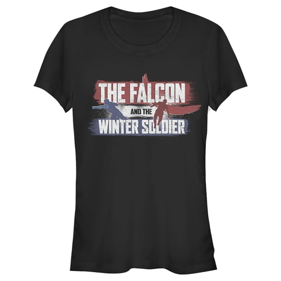 Junior's Marvel The Falcon and the Winter Soldier Spray Paint  Graphic Tee Black Medium