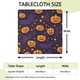 thumbnail image 2 of Halloween Pumpkin Bat Pattern Square Fitted Tablecloth with Elastic Edge,Square Table Cover,Washable Elastic Table Cover for Home Kitchen Party Decor 34"x34", 2 of 6