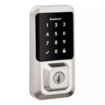 Kwikset - Halo Smart Lock Wi-Fi Replacement Deadbolt with App/Touchscreen/Key Access - Satin Nickel