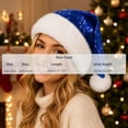 thumbnail image 3 of Anhility Sequin Santa Hat for Adults Christmas, Sparkly New Year Party Hat with Glitter, Holiday Headwear Costume Accessories Gifts for Family or Friends, 3 of 6