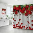 thumbnail image 5 of Valentine''s Day Shower Curtain, Romantic Red Hearts Valentines Day Shower Curtain Bathroom Decor, Red Rose Flowers Valentines Shower Curtain Waterproof Fabric Shower Curtain with Hooks, 5 of 5