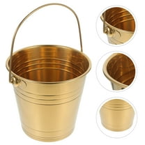 Niceauty Stainless Steel Ice Cube Bucket Beverage Tub Round Ice Storage 1Set