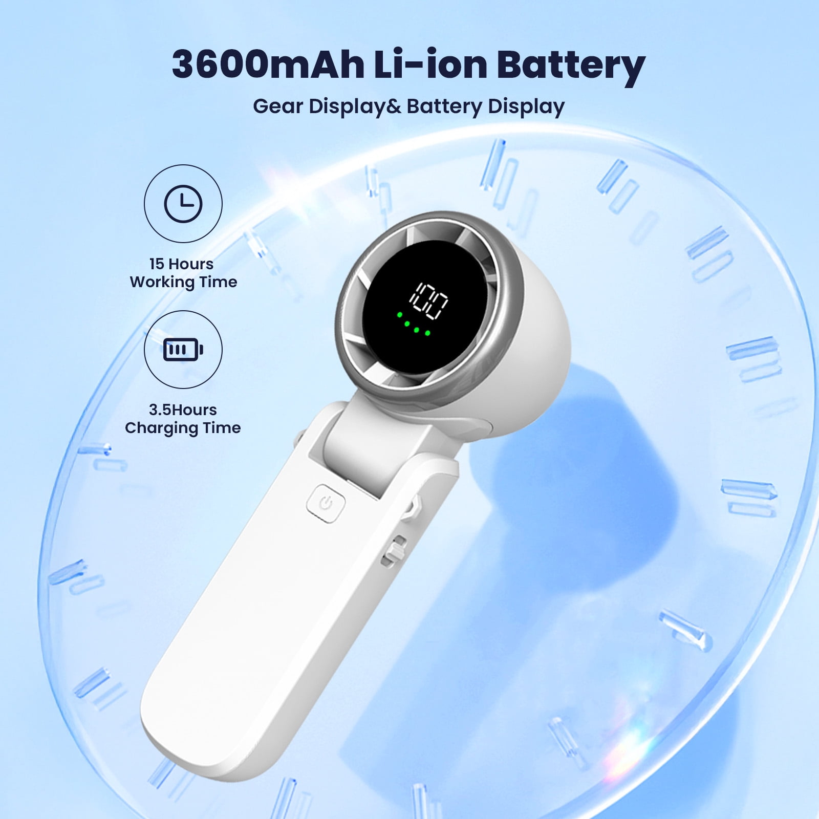 ATUPEN Portable Fan, Mini Handheld Fan with 100 Speeds Air Turbo Personal Fan for Indoor Outdoor Travel