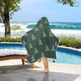 thumbnail image 3 of Yayeee Kids Hooded Towel with Hand Pockets Beach Soft Absorbent Bath Wrap 50 x 23.5 inch, New Year Tree Pattern, 3 of 5