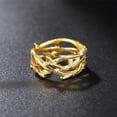 thumbnail image 2 of Fashion Simple Gold Jesus Crown Thorns Olive Branch Titanium Steel Ring, 2 of 4