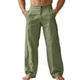 thumbnail image 1 of Pantalon en Lin Décontracté avec Bouton pour le Quotidien Coupe Stylée et Allure Confortable pour le Printemps et l'Automne Pantalon Décontracté pour Homme, 1 of 5
