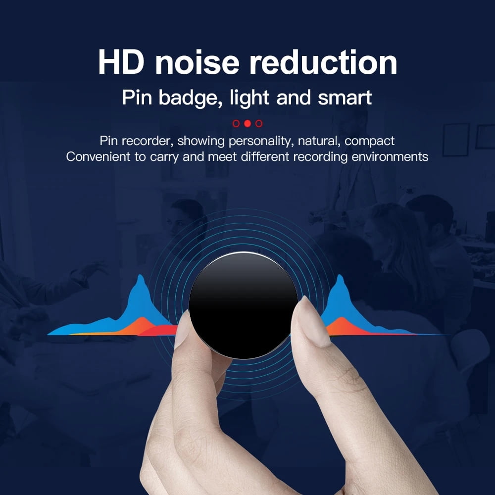 32GB Mini Digital Voice Recorder One-click Recording Micro Brooch Sound Recorder -384Hours 192kbps 120mah Professional Long Distance Voice Recorder MP3 Player
