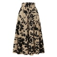 thumbnail image 2 of Skirts for Women Skirt Elegant Floral Pleated Midi Skirt for Women Lightweight Comfort A-Line Design Summer Fashion High-End Khaki M, 2 of 8