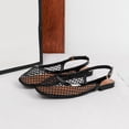 thumbnail image 2 of Rokment Fishnet Mules Flat Dressy Sandals for Women Fashion Casual Leopard Mesh Square Closed Toe Low Heels Slingback Walking Loafers Summer Shoes 2026 Black Size 6, 2 of 6