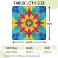 thumbnail image 2 of Tie Dye Colorful Flower Pattern Square Fitted Tablecloth with Elastic Edge,Square Table Cover,Washable Elastic Table Cover for Home Kitchen Party Decor 36"x36", 2 of 6