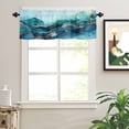 thumbnail image 2 of Marble Turquoise Valances for Windows Gradient Gold Marbling Modern Art Rod Pocket Curtain Valance Window Treatment Short Curtains for Kitchen Living Room, 58"x16", 2 of 5