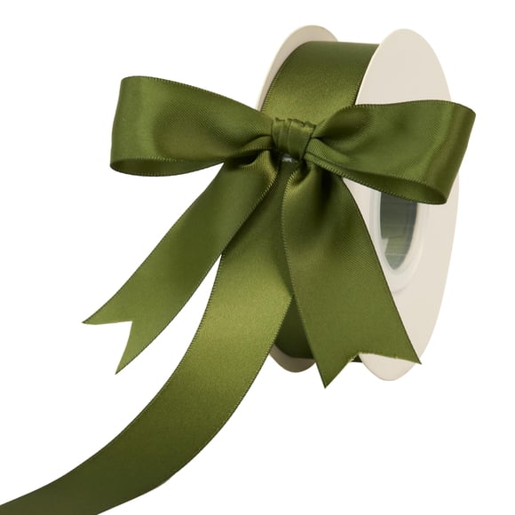 Cinta Satín Decorativa DINDOSAL 2.5 cm Verde Oliva Oscuro 22 m