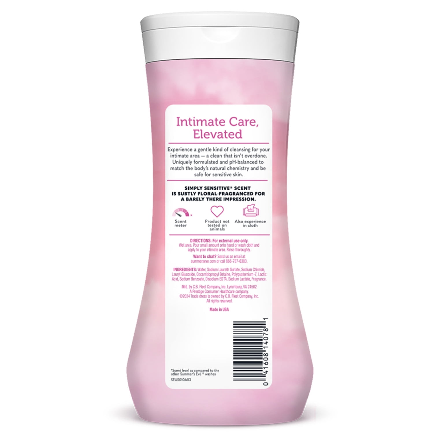 Summer’s Eve Simply Sensitive Daily Gentle Feminine Wash, Removes Odor, pH Balanced, 15 fl oz, 3 Pk