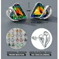 thumbnail image 3 of Leafael Infinity Love Heart Crystal Stud Earrings for Women, Silver Tone Fashion Statement Jewelry, Birthday Gifts for Mom Wife Her, Healing Stone for Protection, Rainbow Tourmaline Black, 3 of 6