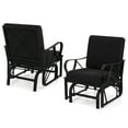 thumbnail image 1 of Gymax 2PCS Patio Glider Chair Single Outdoor Rocking Chair w/ Seat & Back Cushions Black, 1 of 10
