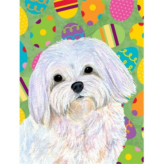 28 x 40 in. Maltese Easter Eggtravaganza House Size Canvas Flag