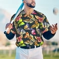 thumbnail image 5 of Uemuo Butterfly Wild Insect Print Mens Polo Shirts Baseball T-shirt Performance Short Sleeve Golf Shirt Moisture Wicking Athletic Casual Collared T-Shirt-3X-Large, 5 of 7