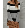 thumbnail image 4 of Off Shoulder Ribbed Knit Sweater Gray Small, 4 of 6