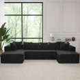 thumbnail image 5 of SOULART 130" Cloud Couch, U L-Shaped Sectional Sofa with Chaise, 5-Seater Boneless sofa– No Assembly, Corduroy,Black, 5 of 9