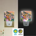thumbnail image 2 of Yayeee LED Plug in Night Light for The Home with Auto Dusk to Dawn Light Sensors, 2 Pack, Purple Cityscape Painting, 2 of 6